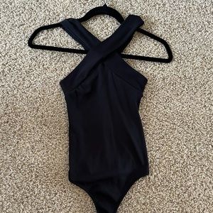 Zara black criss cross bodysuit
